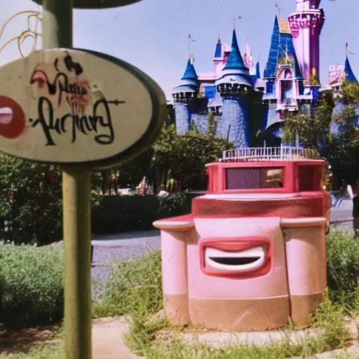 Image similar to abandoned disney park, 8 0 s photography