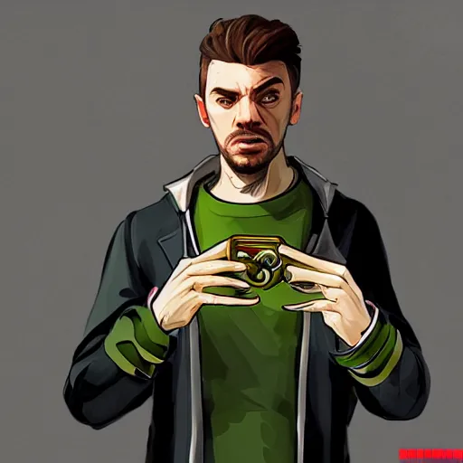 Image similar to Jacksepticeye as GTA V Concept art, digitl art, award winning