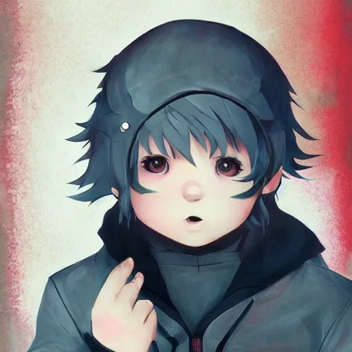 Image similar to cute little boy anime character inspired by jason voorhees art by rossdraws, wlop, ilya kuvshinov, artgem lau, sakimichan and makoto shinkai, anatomically correct, extremely coherent, highly detailed, sharp focus, slasher movies, smooth, red lighting, very realistic, symmetrical h 5 7 6