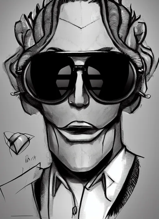 Prompt: stylized portrait of an anthropomorphic sun wearing sunglasses and a business suit, dungeons and dragons, trending on artstation, digital art, realistic
