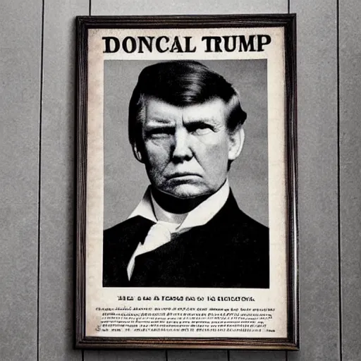 Prompt: 1800s wanted poster for Donald Trump