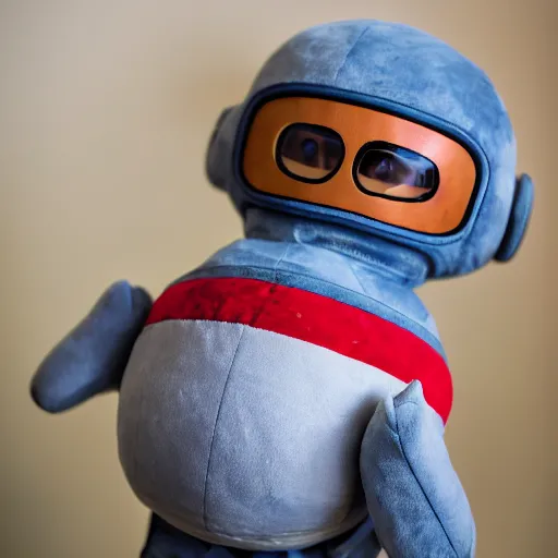 Prompt: Fumo plush of a Soviet cosmonaut, Vostok-1, EOS-1D, f/1.4, ISO 200, 1/160s, 8K, RAW, unedited, symmetrical balance, in-frame