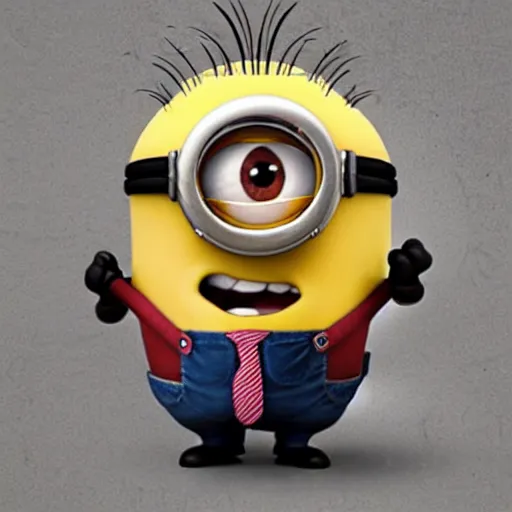 Image similar to A minion made from human flesh screaming in terror while bleeding profusely