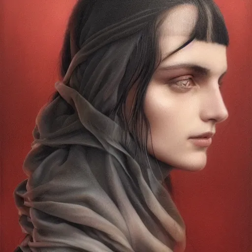 Image similar to tom bagshaw portrait, beautiful portrait of chiara tews in desert robes, black hair, professionally retouched, focus eyes, ultra realistic soft painting, insanely detailed linework, symmetrical accurate intricate features, behance, 8 k