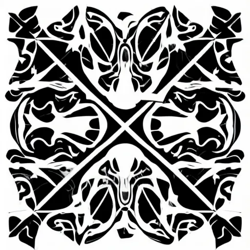 Image similar to laser cut, glowforge template, black on white background, flat 2 d vector art, 2 d low polygon art, custom longsword, symmetric art, vector line art, polygon