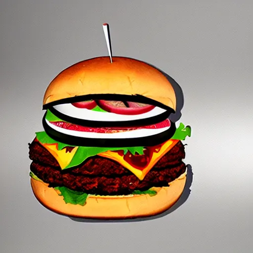 Image similar to anamorphic half cat, half burger