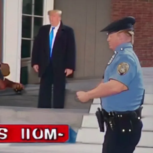 Prompt: donald trump getting arrested on the tv show cops