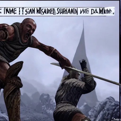 Prompt: isran from skyrim absolutely dunking on michael jordan