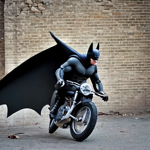 Image similar to batman falling off a bike