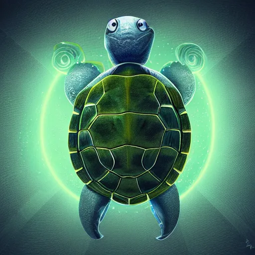 Image similar to insanely cute turtle male wizard strong face with glowing disney eyes, realistic high detailed scales octane render, portrait, face symmetry, centered, anime style, disney character style green enlightened background