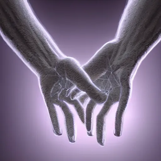 Image similar to hyperrealistic mixed media high resolution image of a proportionally sized human hand reaching outward whose fingertips undergo particle teleportation that resembles complex potential flow around a doublet, stunning 3d render inspired art by unreal engine and Greg Rutkowski, perfect symmetry, dim volumetric lighting, 8k octane beautifully detailed render, post-processing, extremely hyper-detailed, intricate, epic composition, highly detailed attributes, highly detailed atmosphere, cinematic lighting, masterpiece, trending on artstation, very very detailed, masterpiece, stunning, flawless epidermis,