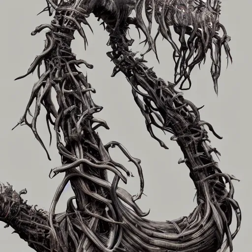 Prompt: long creature made entirely out of limbs, digital art, morbid, surreal concept art, illustration, high quality, detailed, hd, 4 k, trending on artstation