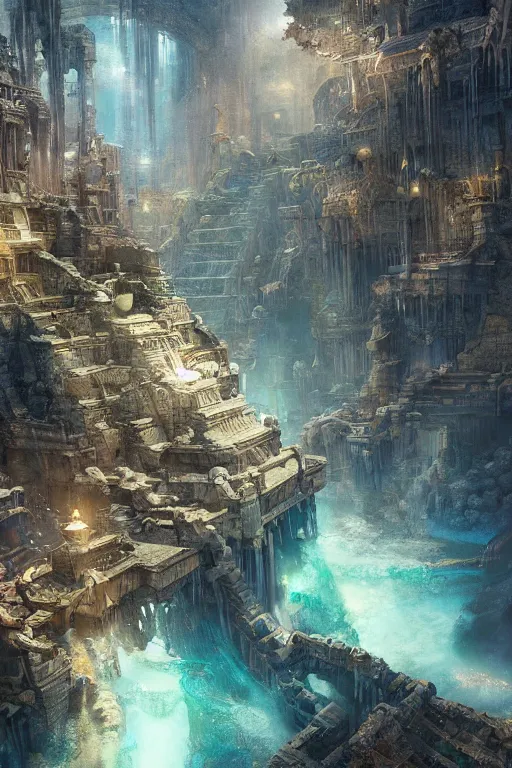 Image similar to marvellous lost city of atlantis, powerfull, intricate, elegant, volumetric lighting, digital painting, highly detailed, artstation, sharp focus, illustration, concept art, ruan jia, steve mccurry