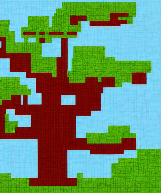 Image similar to video game tree pixelated full tree