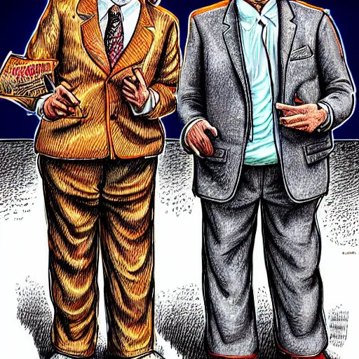 Prompt: The Artwork of R. Crumb and his Cheap Suit Dr. Frank tells you to have more relations, pencil and colored marker artwork, trailer-trash lifestyle