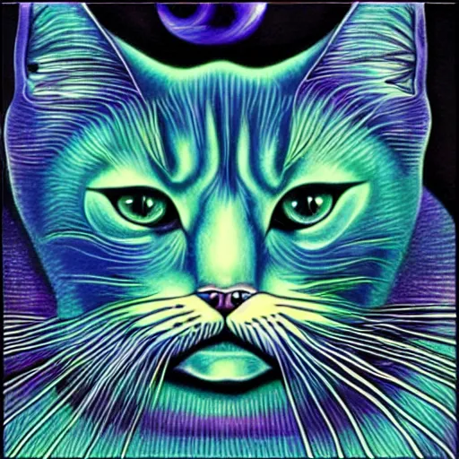 Image similar to Alex Grey Cat