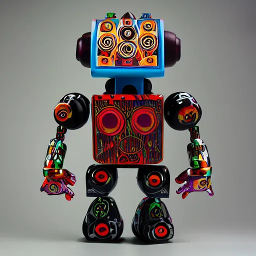 Prompt: artoys wooden psychedelic robot masterpiece ultrarealistic ultradetailed hyperreal