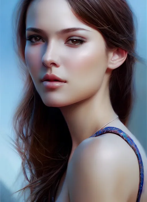 Image similar to photo of a gorgeous young woman in the style of stefan kostic, realistic, sharp focus, 8k high definition, insanely detailed, intricate, elegant, art by stanley lau and artgerm