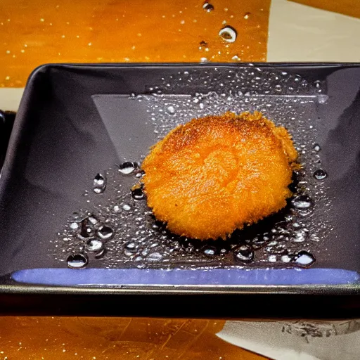 Image similar to deep fried cell phone on a platter, michelin star restaurant, award winning food photography, macro lens