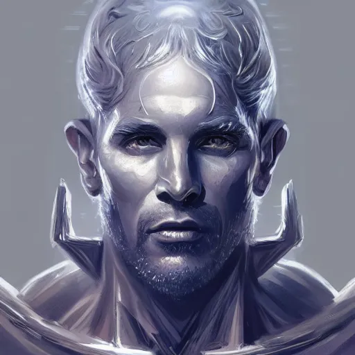 Image similar to portrait of the god of the universe, space, cosmic, upper body, D&D, intricate, cinematic lighting, highly detailed, digital painting, artstation, concept art, smooth, sharp focus, illustration, art by Artgerm and Greg Rutkowski