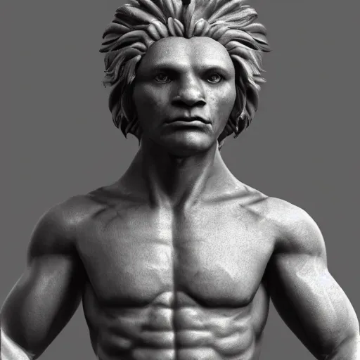 Prompt: a man with a human body and lion head, detailed, 8k, unreal engine 5, smooth, digital art