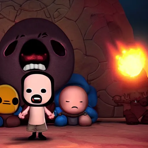 Prompt: binding of isaac, CGI movie, cinematic shot