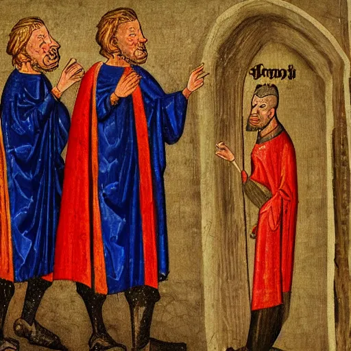 Image similar to medieval painting of donald trump