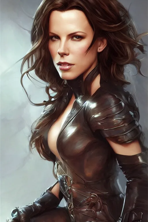 Image similar to kate beckinsdale as a heroine, digital painting, artstation, concept art, smooth, sharp focus, illustration, art by artgerm and donato giancola and Joseph Christian Leyendecker, Ross Tran, WLOP