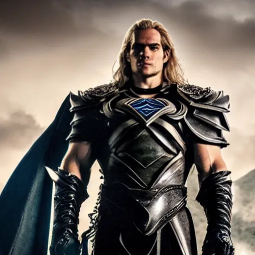 Image similar to henry cavill as arthas menethil