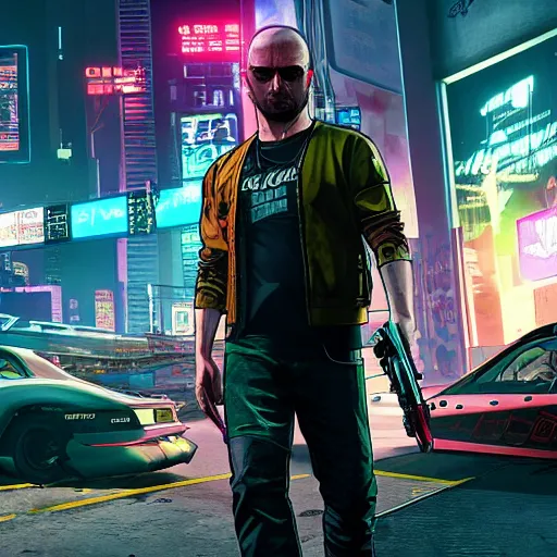 Image similar to grand theft auto v artwork of cyberpunk 2 0 7 7