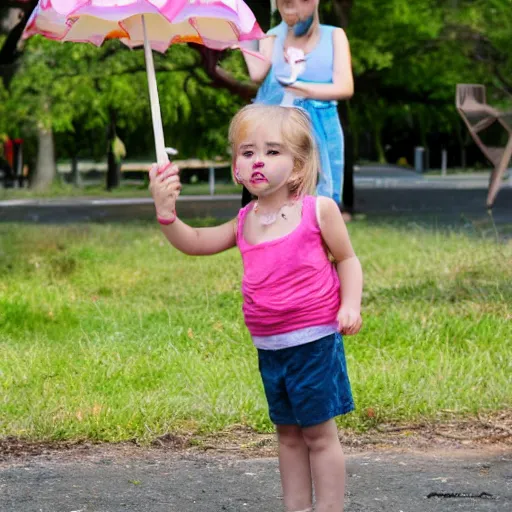 Prompt: lollipop eating human