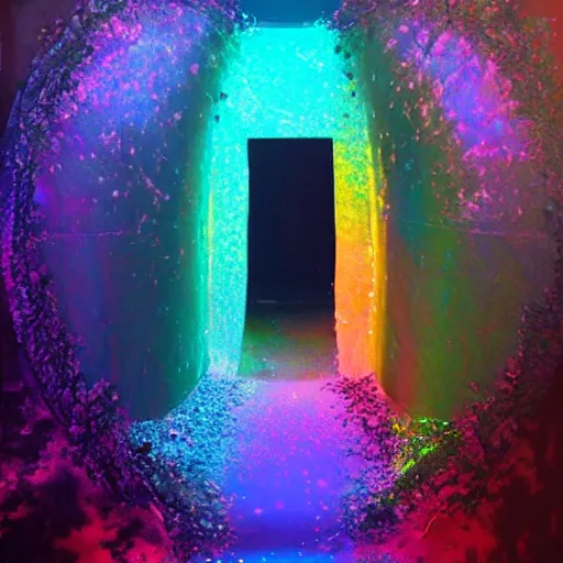 Image similar to Iridescent portal to an alien landscape