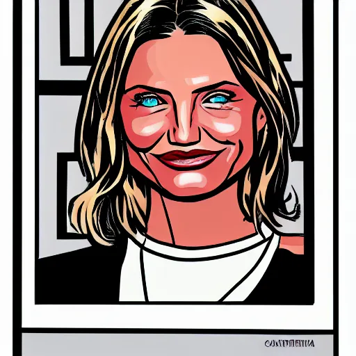 Prompt: cameron diaz portrait, riverdale, comic, comix