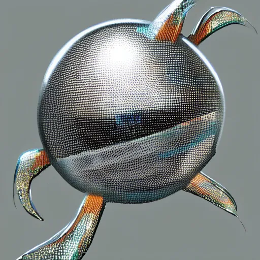 Prompt: concept art from an indie video game about fish that can transform to a disco ball trending on artstation
