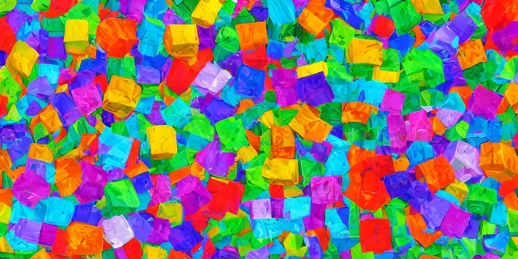 Prompt: escher style seamless pattern of large colorful cubes, 3 d render