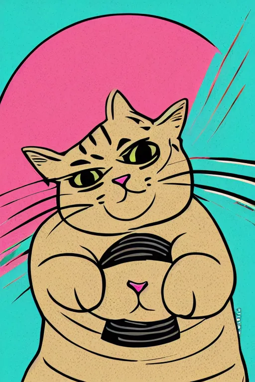 Image similar to Portrait of a cat that is a sumo wrestler, sticker, colorful, illustration, highly detailed, simple, smooth and clean vector curves, no jagged lines, vector art, smooth