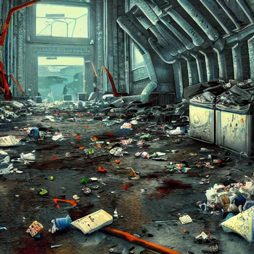 Prompt: 8 k capture scan of garbage pile in style of half - life, high textured, conceptual, intricate detailed painting, illustration sharp detail, manga 1 9 9 0