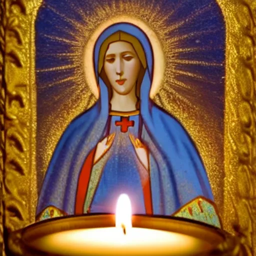 Image similar to virgin mary on a candle