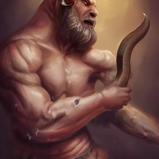 Image similar to the god of bulls,human, artstation