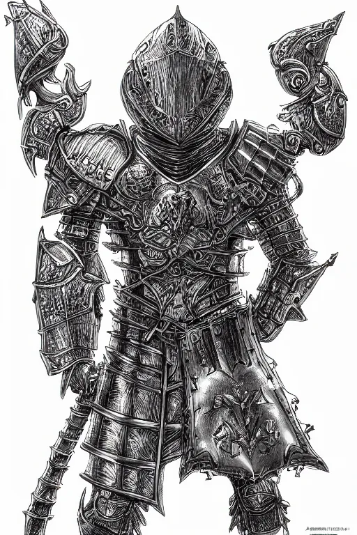 Image similar to armoured warrior, symmetrical, highly detailed, digital art, rose thorn themed armour, sharp focus, trending on art station, kentaro miura manga art style