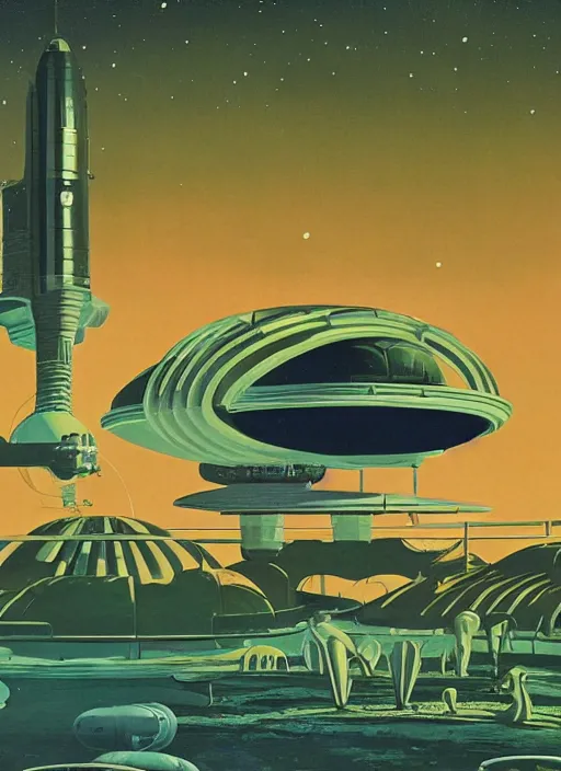 Prompt: photorealistic image of a retro minimalism, space station, solarpunk, naturecore, by roger dean, by dean ellis