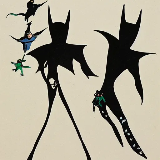 Prompt: batman and robin by salvador dali