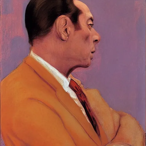 Image similar to close up of silvio berlusconi, film still by edward hopper, by Pontormo, by klimt, art noveau, highly detailed, strong lights, liminal, eerie, Bright pastel colors