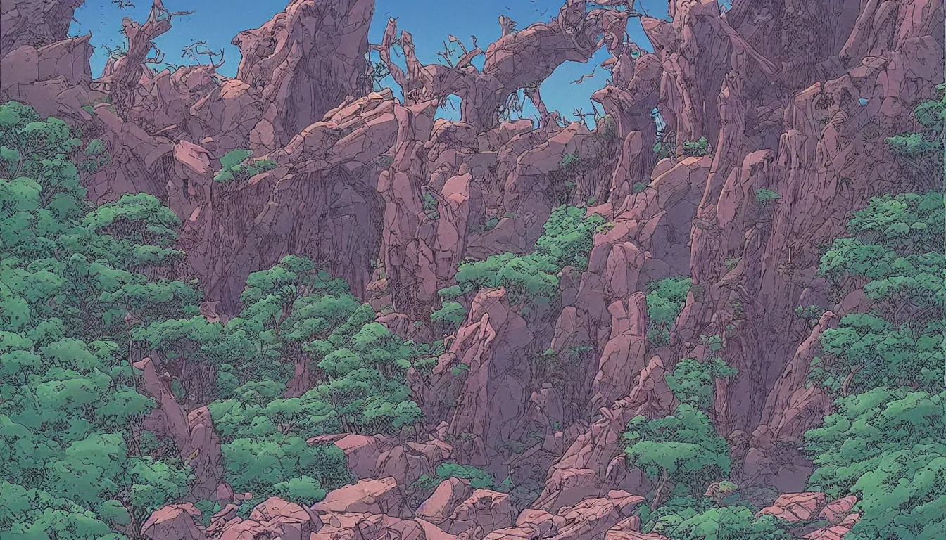 Image similar to epic nature by moebius