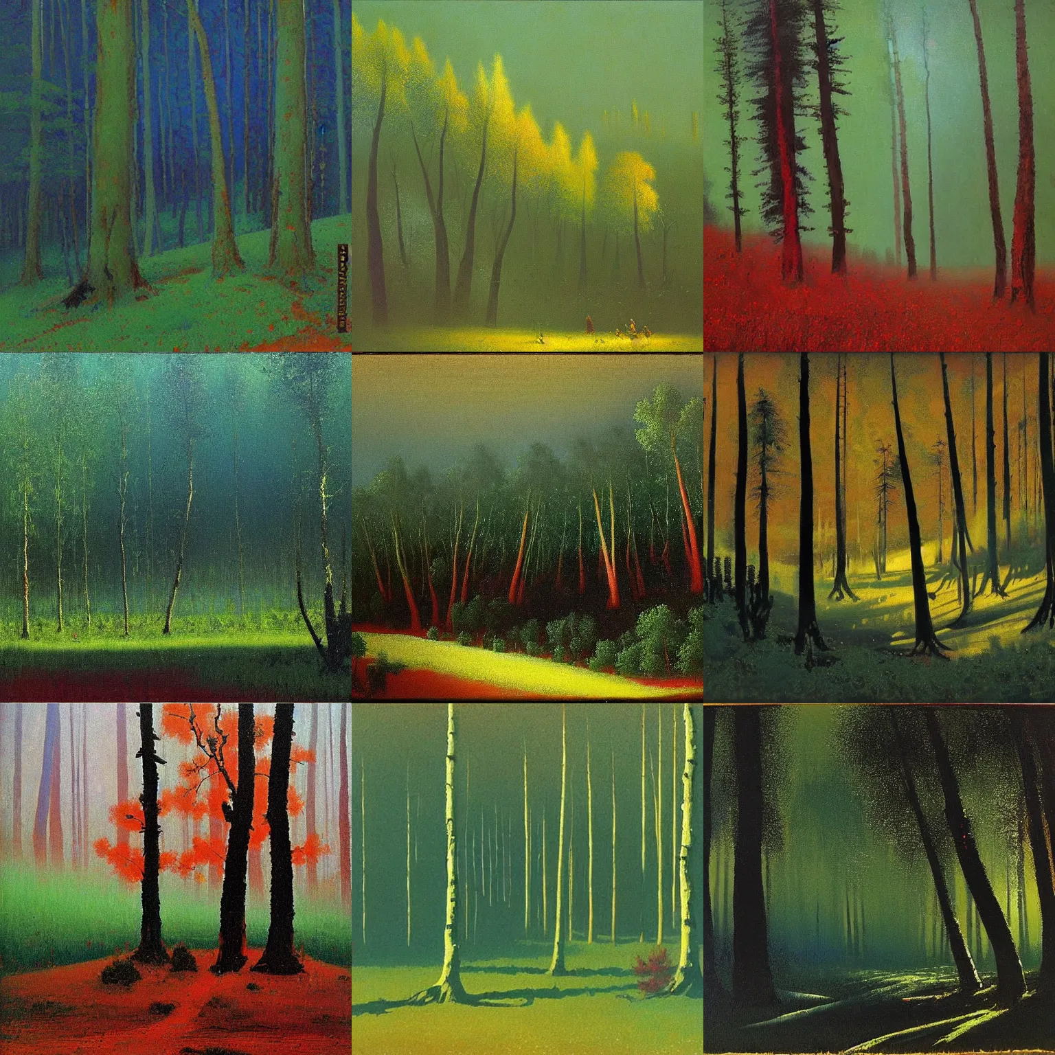 Prompt: forest painted by arkhip kuindzhi