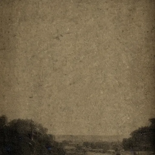 Image similar to landscape photograph from the 1700s, faded, first ever photograph