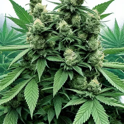 Image similar to giant huge immense infinite to heaven cannabis plant with big buds