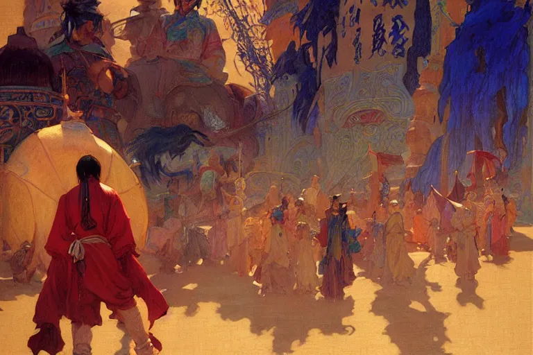 Image similar to tales of earthsea, ming dynasty, painting by gaston bussiere, craig mullins, j. c. leyendecker, tom of finland