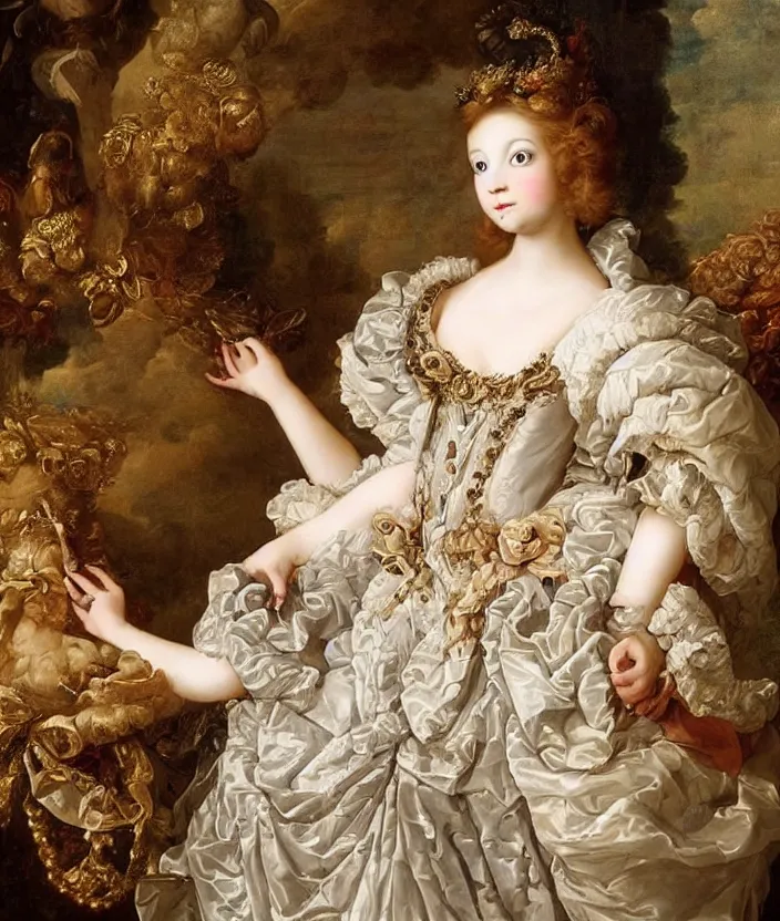 Prompt: Beautiful Princes girl in the Baroque style, highly detailded