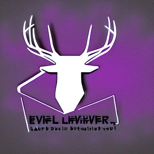 Prompt: logo for evil corporation that involves deer, synthwave style